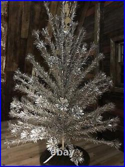 Vtg Awesome Collector's 6 Ft. Evergleam Pom Silver Stainless Aluminum Xmas Tree