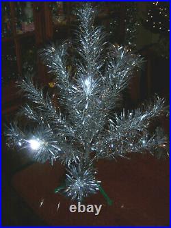 Vtg Collector 2.5ft Sharp Retro Silver Splendor R. O. Kent Aluminum Xmas Tree