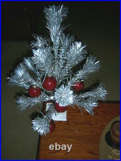 Vtg Collector 2 Ft Nice Retro Silver Consolidated Novelty Aluminum Xmas Tree