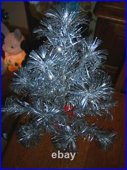 Vtg Collector 2ft Nice! Retro Silver Consolidated Novelty Aluminum Xmas Tree