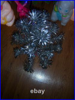 Vtg Collector 2ft Nice! Retro Silver Consolidated Novelty Aluminum Xmas Tree