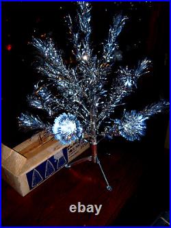 Vtg Collector Vtg 2 Ft Retro Silver Stainless Aluminum Xmas Tree #44