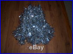 Vtg Htf Neat Evergleam Frosty Fountian Silver 4ft Stainless Aluminum Xmas Tree