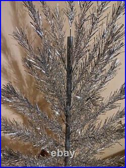 Vtg MCM United States Silver Tree Co. 6.5' Aluminum Christmas Tree Model 655