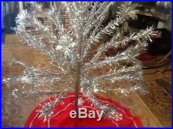 Vtg Mid Century 6.5' U. S. Silver Tree Aluminum Christmas Tree 44 Branches