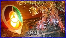 Vtg. Peco Deluxe Pom Pom Silver Aluminum 68 Christmas Tree, Stand, Color Light