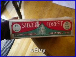 Vtg Retro Silver Aluminum Xmas Tree 2.5 Ft Box silver Forest by arandell nice