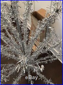 Vtg Silver 6 1/2 FairyLand Aluminum Christmas Tree Craft House Trees Fairy Land