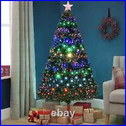 WELLFOR 6-Ft Pre-Lit Traditional Artificial Christmas Tree with LED Lights