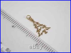 WOMENS 925 Sterling Silver Christmas Tree Pendant 14KYellow Gold Plated No Stone
