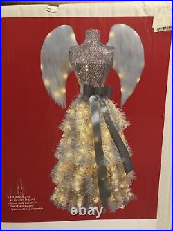 Winter Wonder Lane Vixen Pre-Lit Angel Tree 4ft LED Silver Christmas Decor NEW
