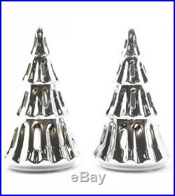 Yankee Candle 2 X Rare Small Silver Christmas Tree Tea Light Holders Fast P+P